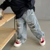 Tairu's 2022 autumn new children's long pants, boys' fashionable and casual ripped jeans, baby stylish long pants trend Application Scenario